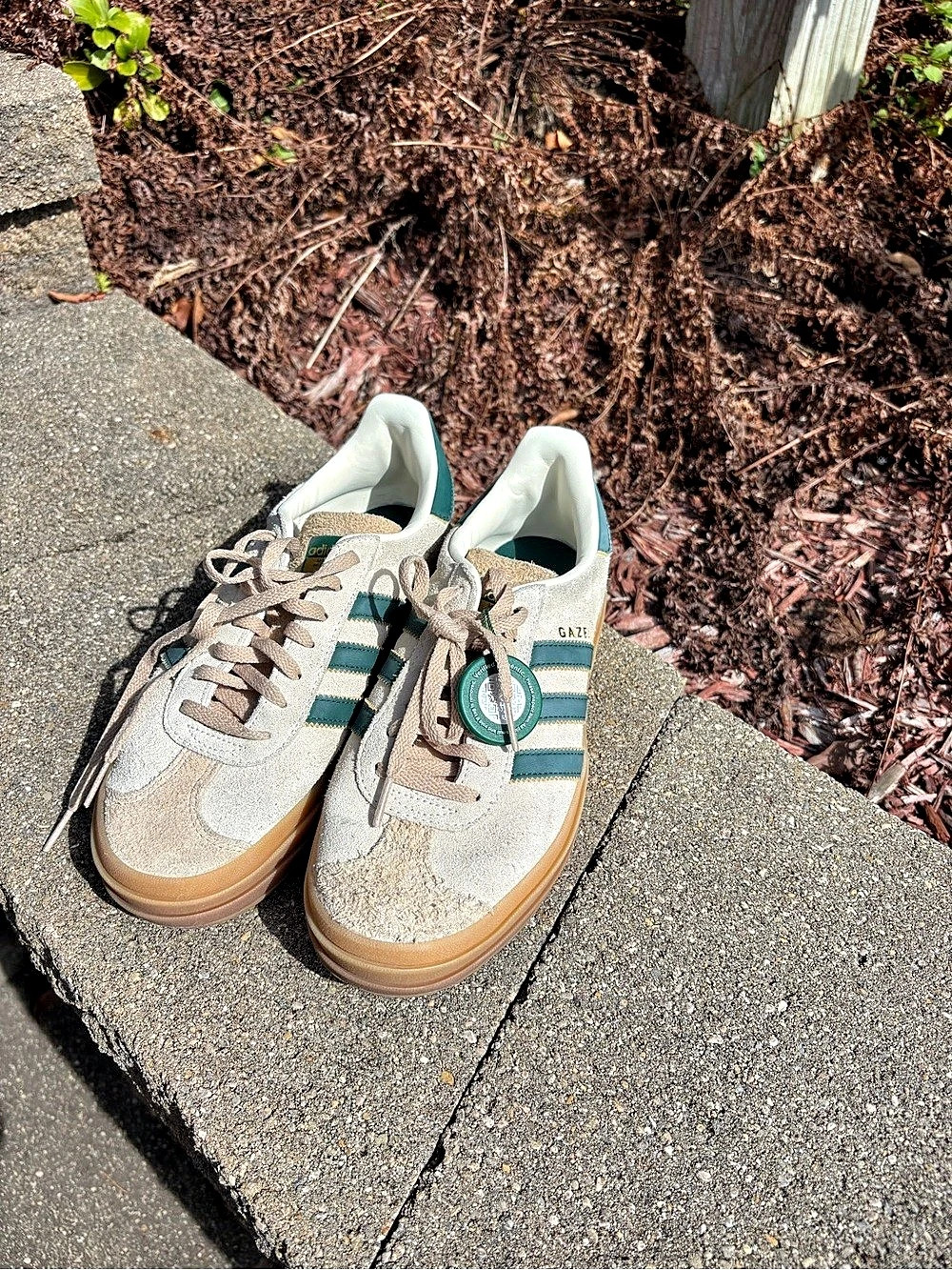 adidas Gazelle Bold Magic Beige Collegiate Green Bold Sneakers Beige & Green US